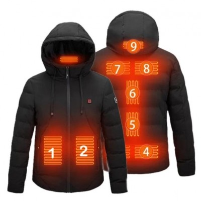 Üretimi Elektrikli Ceket Açık Kış Yumuşak Kabuk Isıtmalı Ceket, Çıkarılabilir Başlık ve Pil Paketi ile