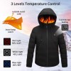 Üretimi Elektrikli Ceket Açık Kış Yumuşak Kabuk Isıtmalı Ceket, Çıkarılabilir Başlık ve Pil Paketi ile
